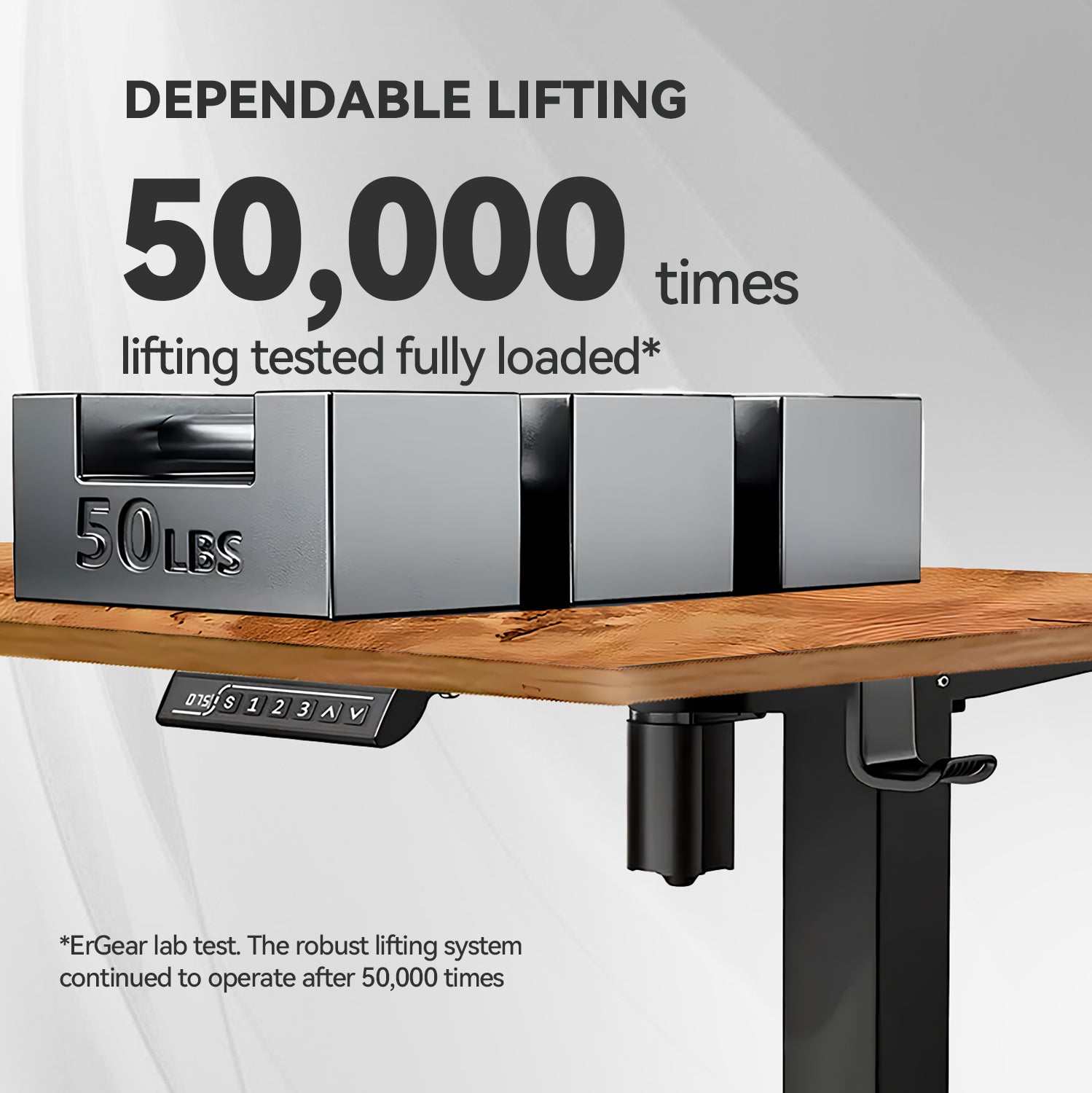 Electric Standing Desk 55in-63in – Height Adjustable Sit Stand Desk with Splice Board, Black Frame & Rustic Brown Top for Home Office