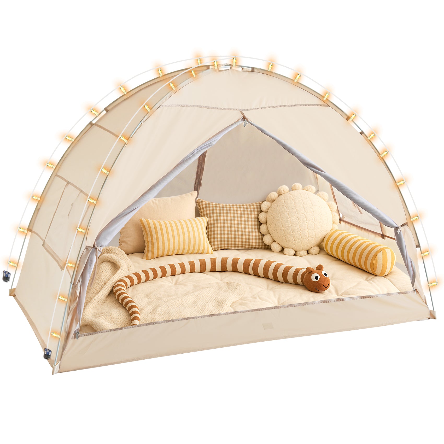 LEEDOR Twin Bed Tent for Kids and Adults – 2-in-1 Privacy Canopy with Blackout and Mesh, Mosquito Net Sleep Tent for Indoor Use