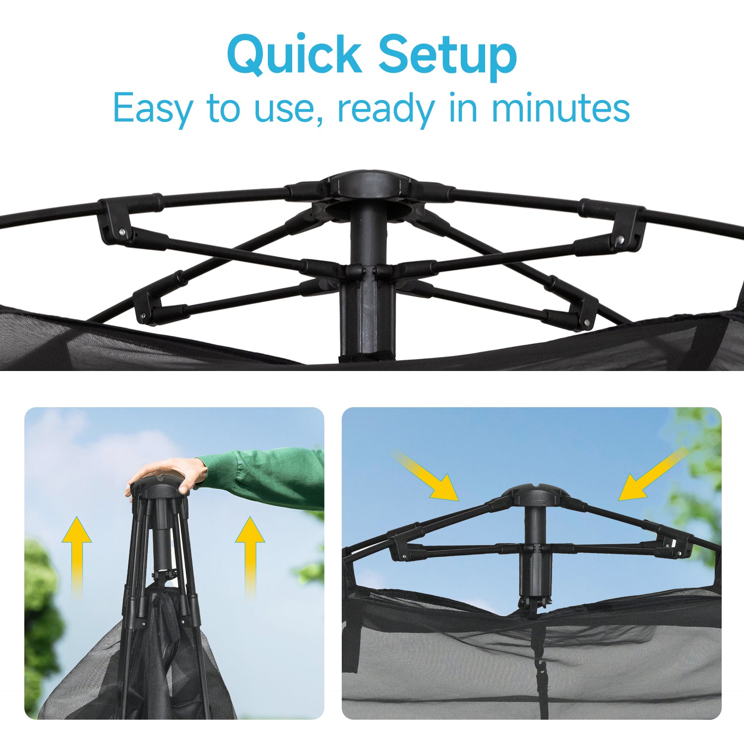 EighteenTek Shower Tent Camping, 2-Room Portable Changing Room, Outdoor Shower Enclosure, Pop Up Privacy Tent Shelter with Floor & Doors, Waterproof & Lightweight, Camping Toilet Bathroom