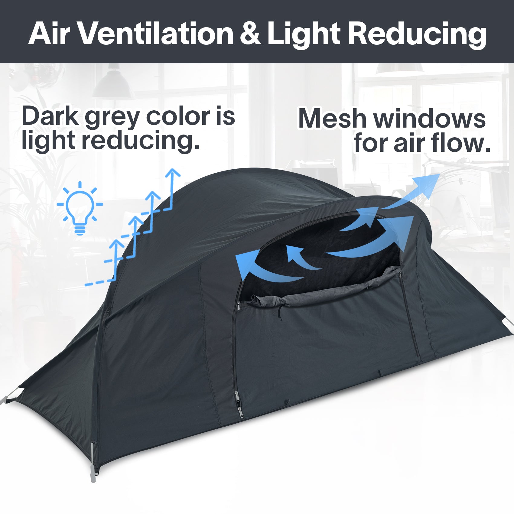 Bed Tents Canopy Bed–Privacy Dream Tent for Cozy Indoor Sleeping, Office Bed Tent Light-Reducing,and Breathable,One Person Lay Down