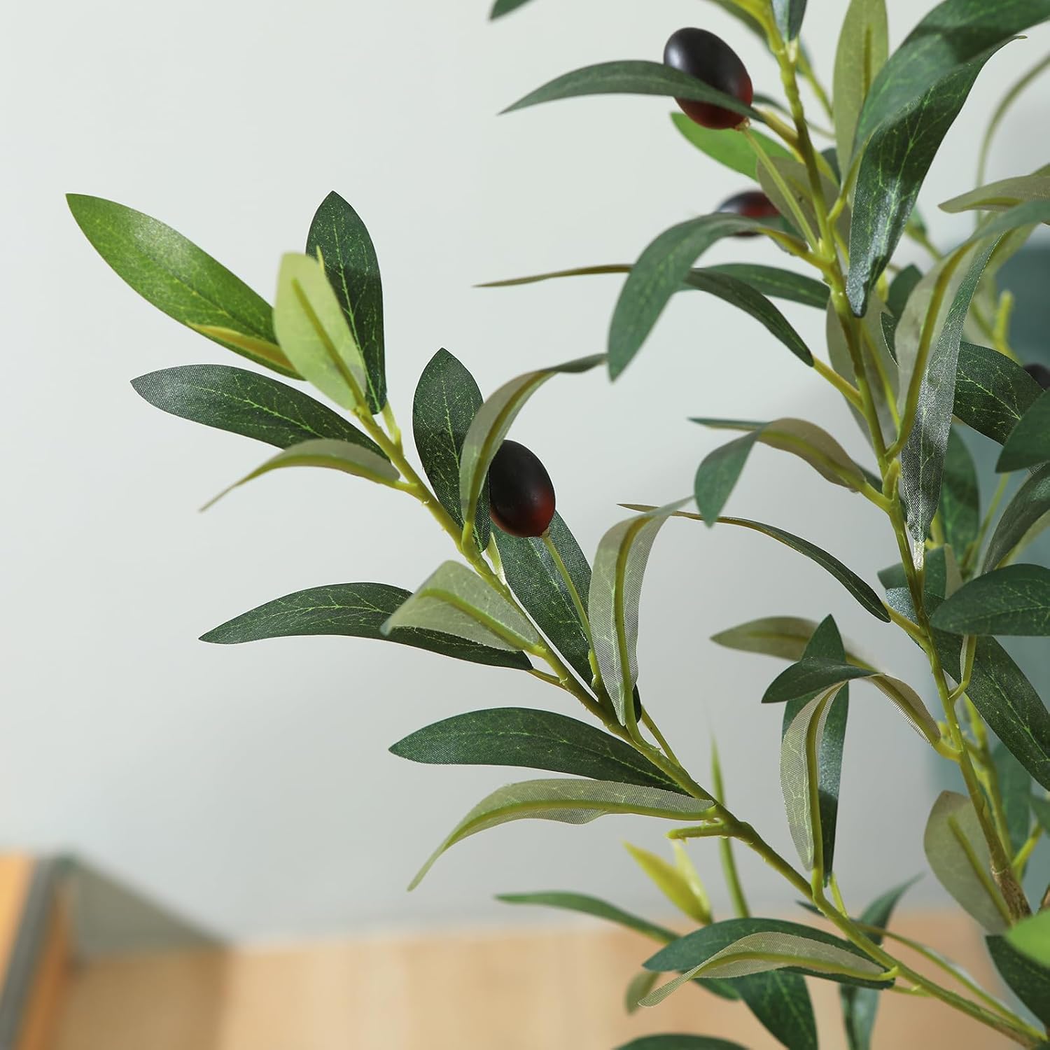 5FT/6FT Faux Olive Tree with Pot โ Artificial Indoor Plant with Wood Branches & Fruit for Home Decor