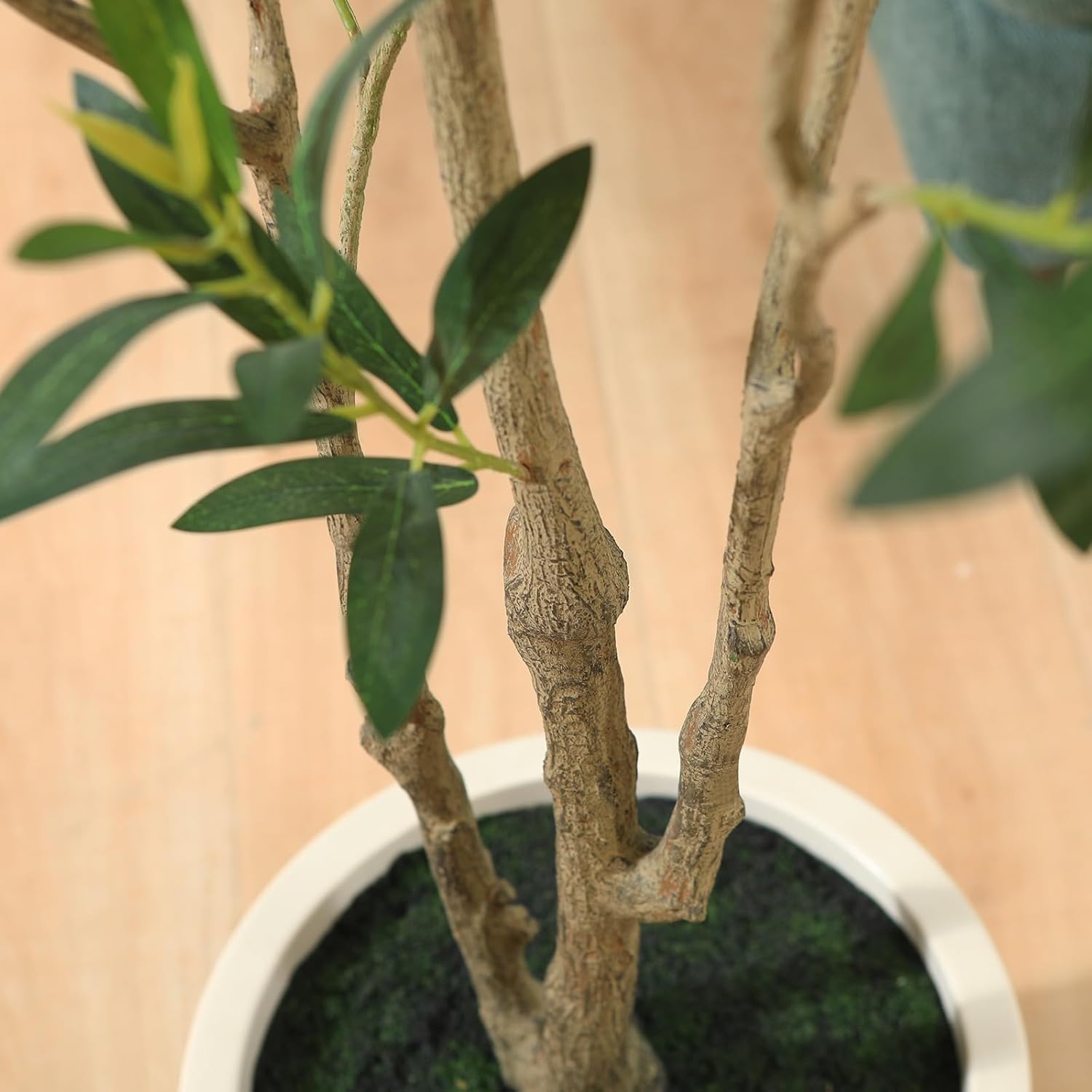 5FT/6FT Faux Olive Tree with Pot โ Artificial Indoor Plant with Wood Branches & Fruit for Home Decor
