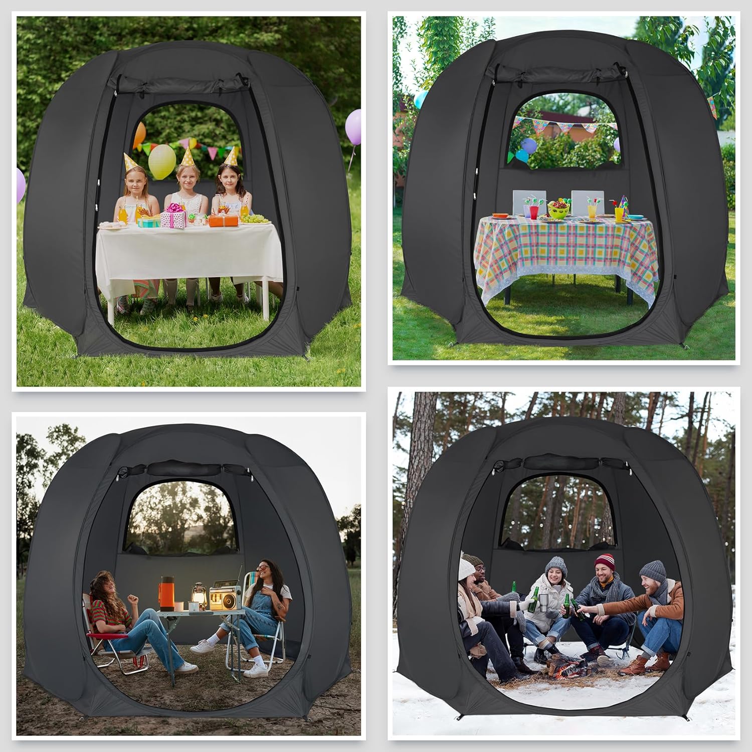 LEEDOR Screen House Room Mesh Net Tent Canopy Shelter Gazebo, Easy Setup & Waterproof & Sunshade, Suitable for Camping Trip, Backyard, Beach, Picnic, 10ft x 10ft