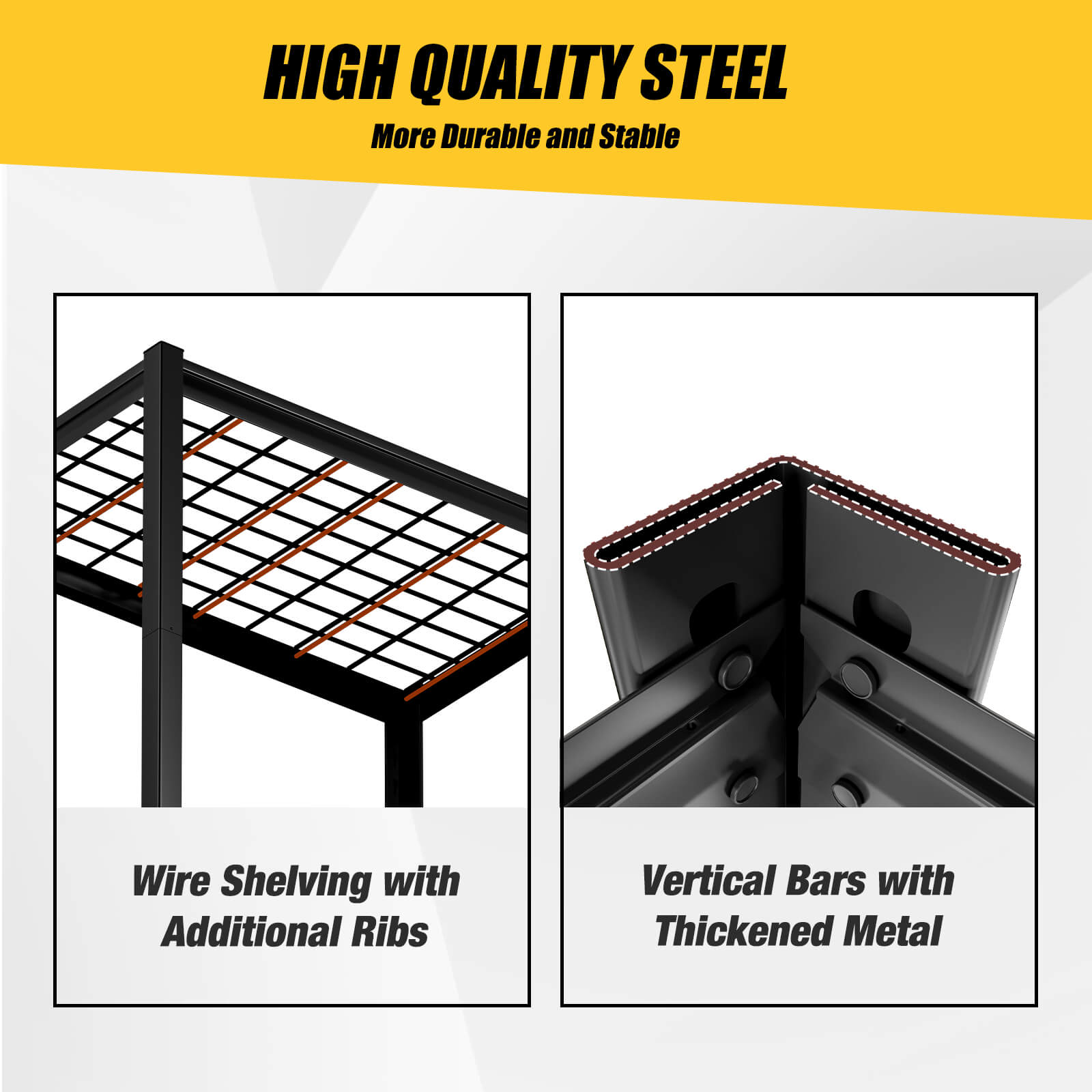 Heavy Duty Garage Shelving Unit – 3000LBS Capacity, 5-Tier Adjustable Metal Storage Rack (71"H x 47"W x 24"D)