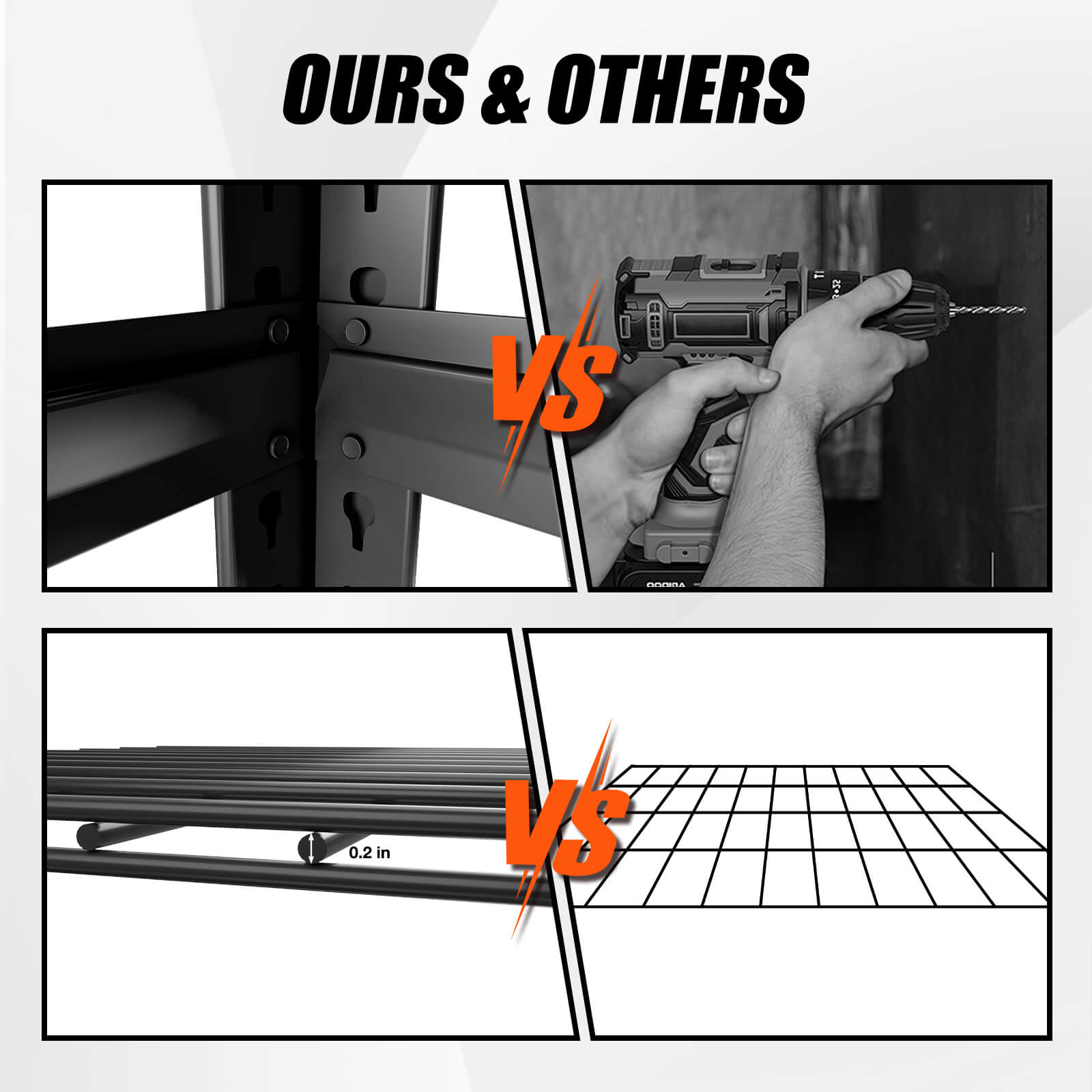 Heavy Duty Garage Shelving Unit – 3000LBS Capacity, 5-Tier Adjustable Metal Storage Rack (71"H x 47"W x 24"D)