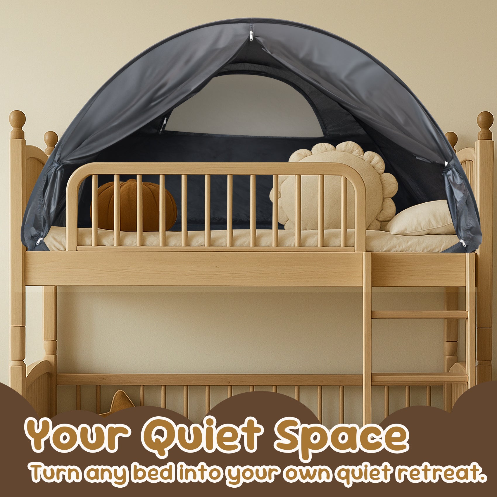 LEEDOR Twin Bed Tent for Kids and Adults – 2-in-1 Privacy Canopy with Blackout and Mesh, Mosquito Net Sleep Tent for Indoor Use