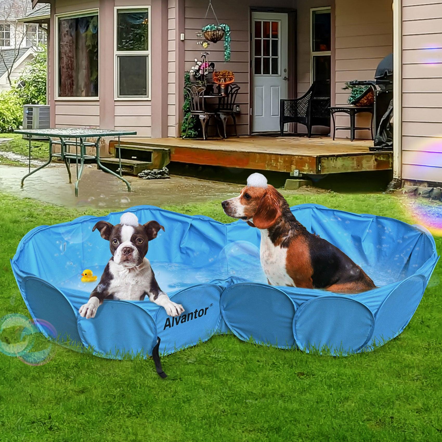 Alvantor Double Swimming Pool Pet Bathing Tub Hard Plastic Kiddie Pools Portable Pond Ball Pit