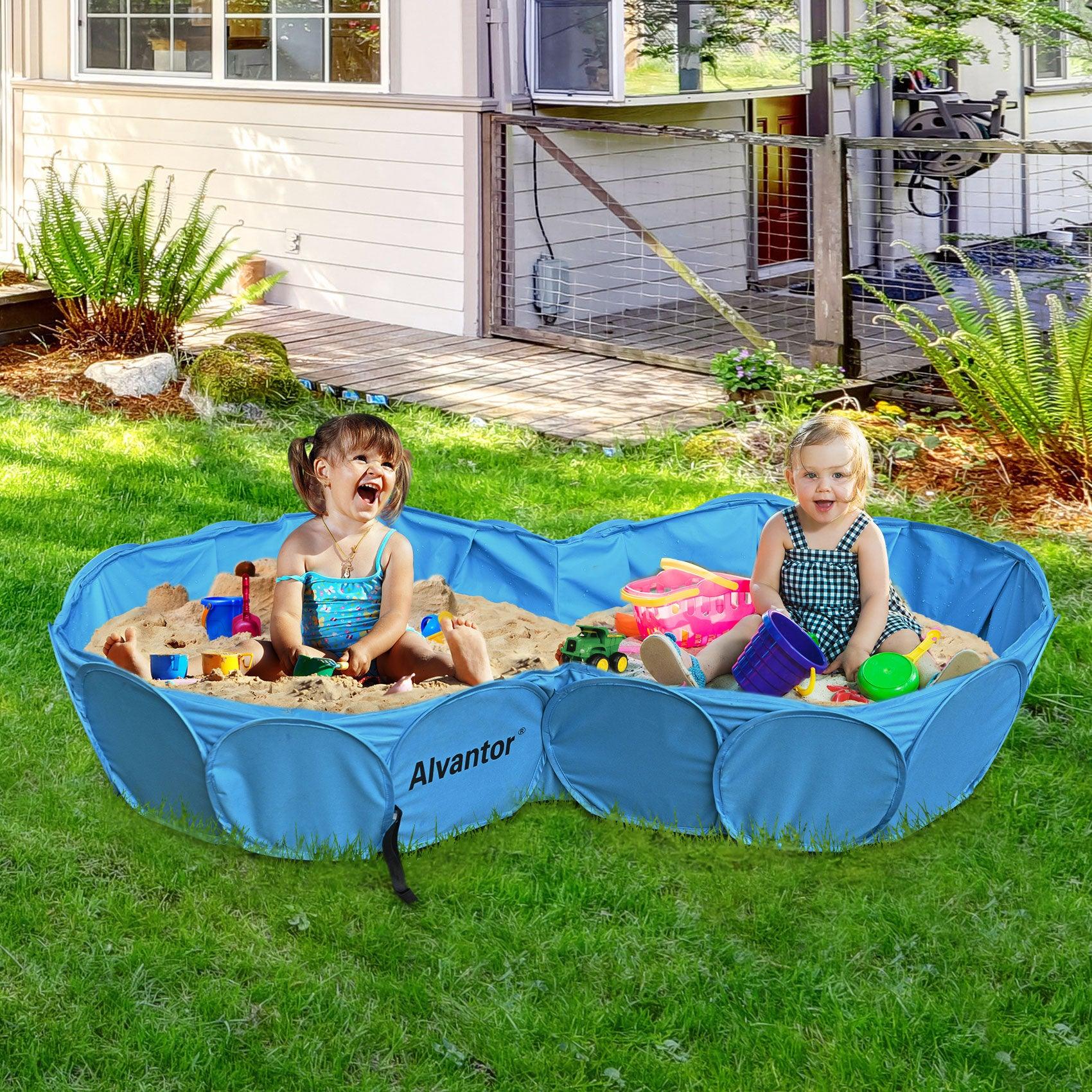 Alvantor Double Swimming Pool Pet Bathing Tub Hard Plastic Kiddie Pools Portable Pond Ball Pit